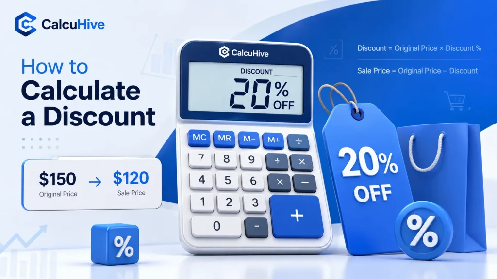 Discount calculator showing discount amount and final sale price