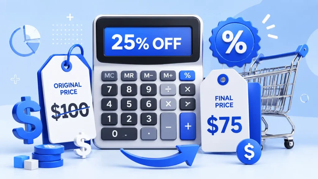 How a percent off calculator calculates savings and final price