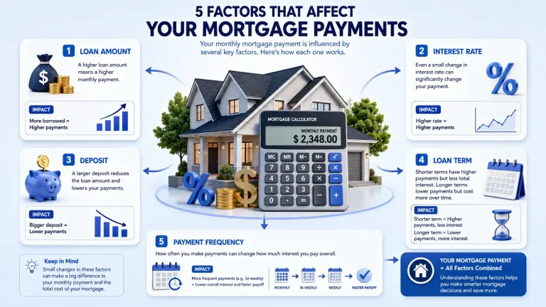 Mortgage payment calculator showing monthly mortgage repayment, principal, and interest