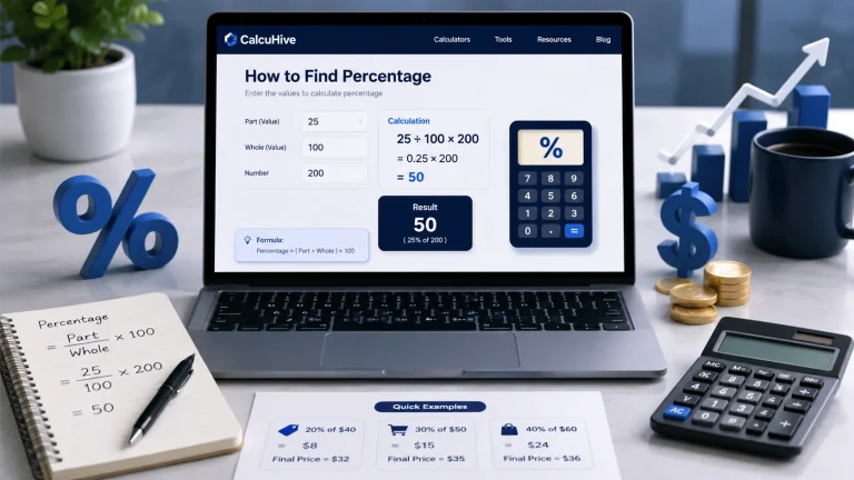 How to find percentage using a percentage calculator