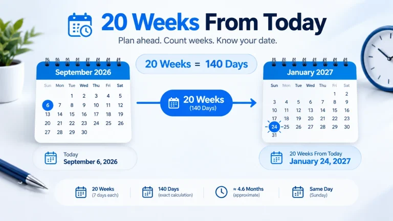 20 weeks from September 6 2026 is January 24 2027