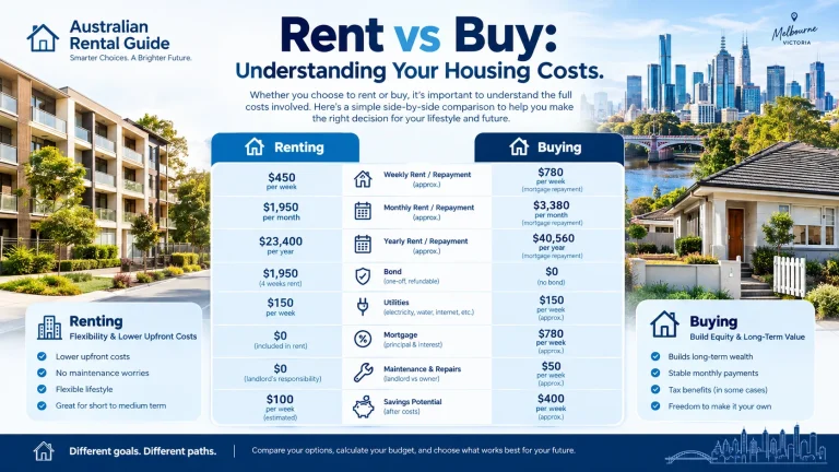 Rent Calculator Victoria showing weekly, fortnightly, monthly and yearly rental costs