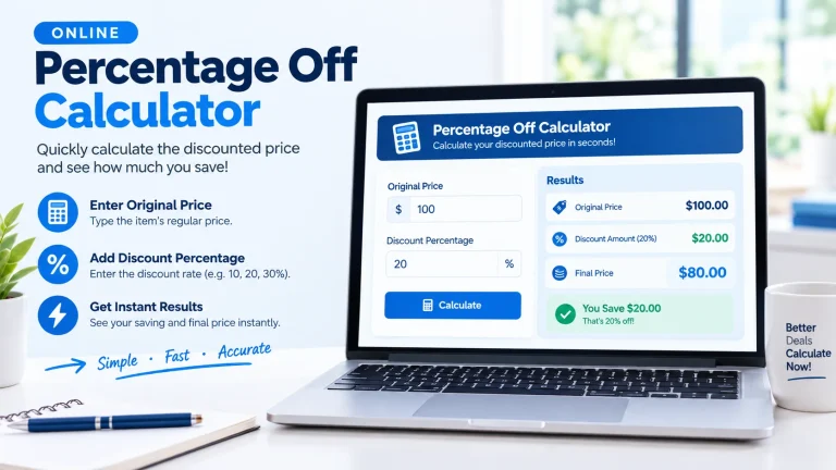 How to take percentage off using the original price, discount percentage, savings, and final price formula.